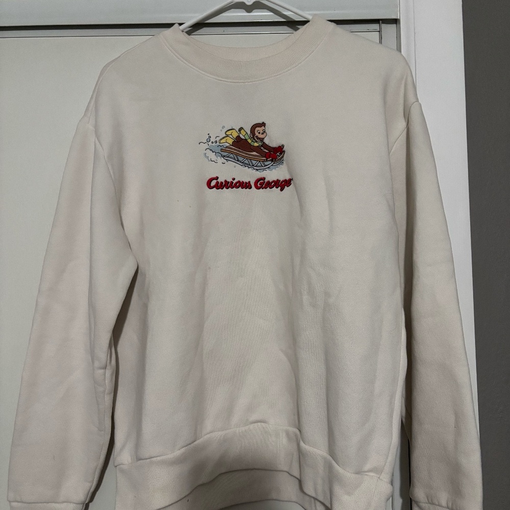 Curious George Off White Crewneck